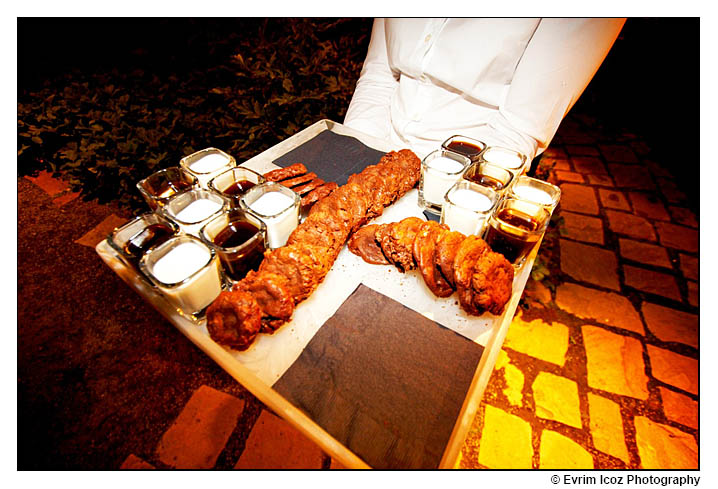Chocolate cookies with milk and espresso as appetizer at wedding