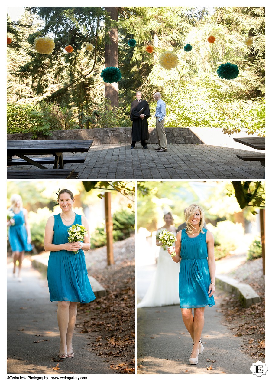 Wedding at Stevens pavilion at Hoyt Arboretum, Portland, Oregon